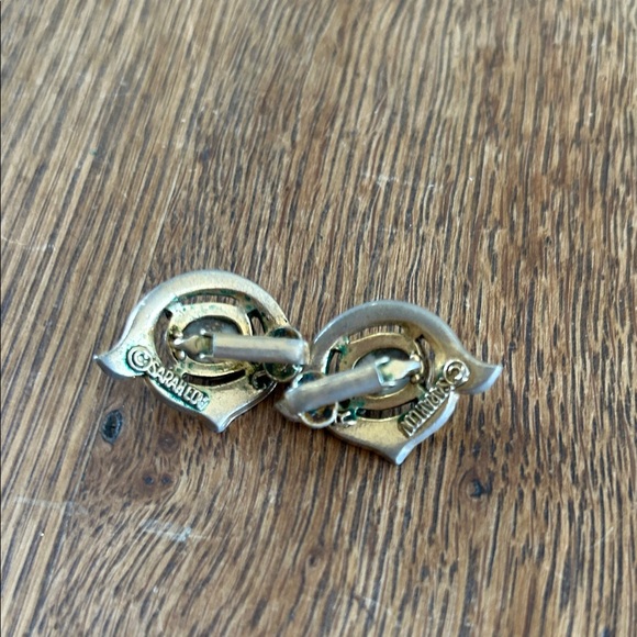 Sarah Coventry Gold and Turquoise Earrings - Picture 3 of 4